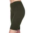 thumbnail image 3 of MixMatchy Women's Solid Seamless Ribbed Knee Biker Shorts with Band Waist, 3 of 5