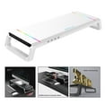 thumbnail image 3 of Support Pliable pour Moniteur d'Ordinateur RGB 4 USB Plateau Clavier, Design Élégant Blanc, 3 of 8