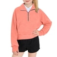 thumbnail image 3 of yardsong Thumb Hole Sweatshirts for Girls Half Zip Drop Shoulder Long Sleeve Cropped Pullover Trendy Preppy Sweatshirt with Pocket Pink,5 Years, 3 of 8