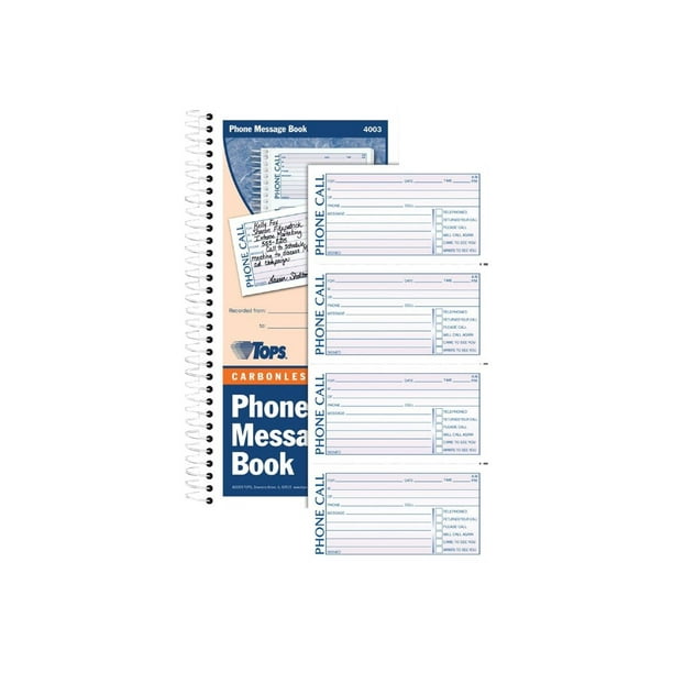 TOPS Important message book 400 forms 5 in x 2.76 in duplicate