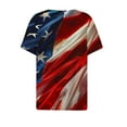 thumbnail image 4 of NTACZA Henley Womens Tops Dressy Casual American Flag Print Regular Button Short Sleeve Women Graphic Tees Patriotic T Shirts, 4 of 5