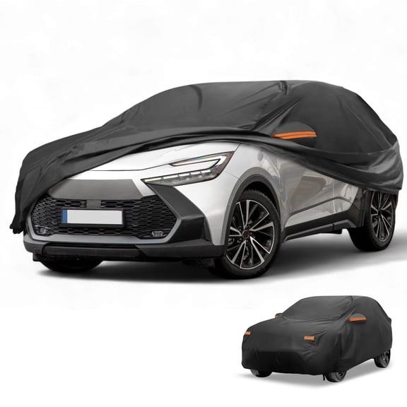 Unique Bargains Car Cover for Toyota C-HR 190T-PU Black with Right Side Zipper