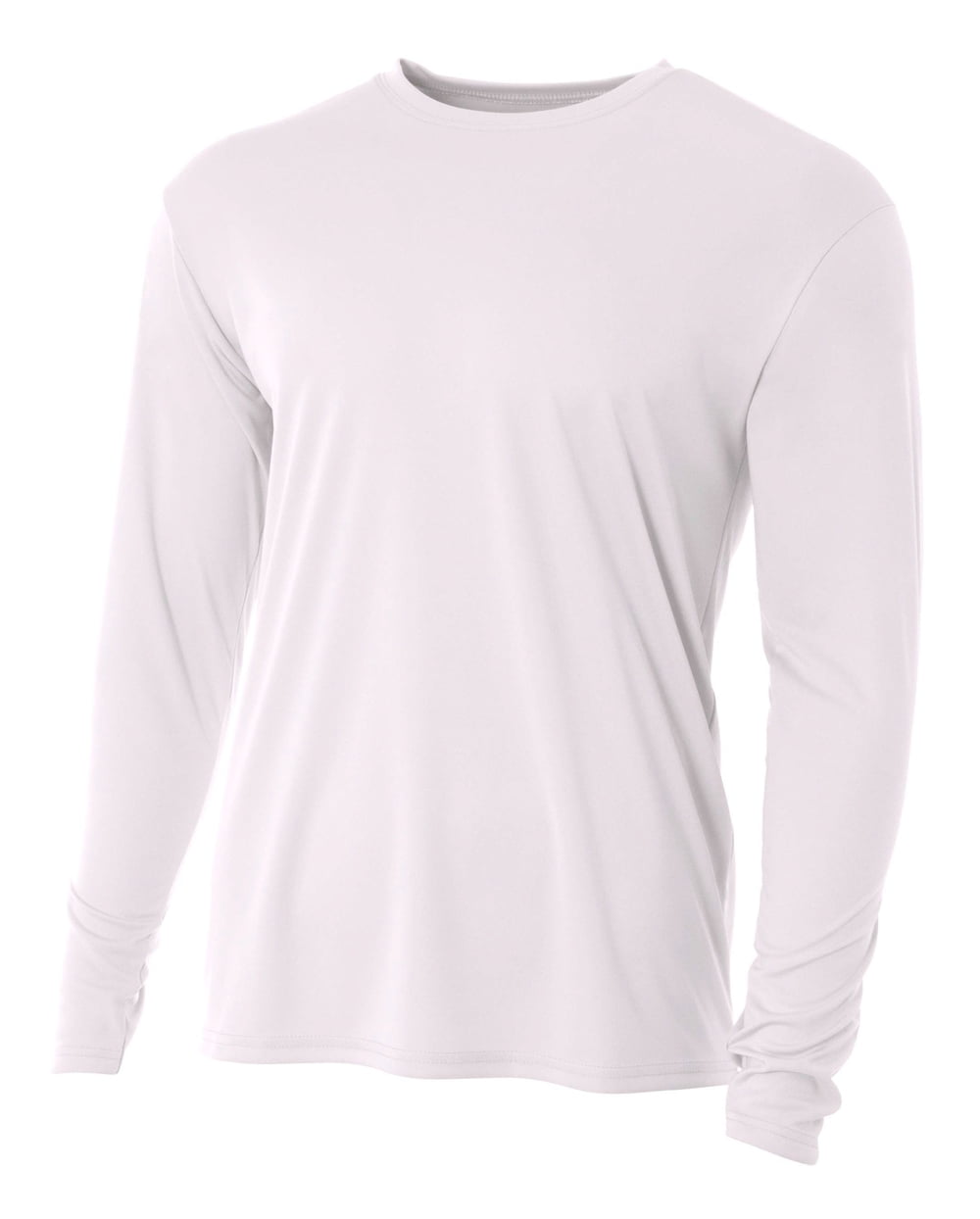A4 Cooling Performance Long Sleeve Crew For Men in White | N3165 