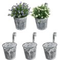 thumbnail image 1 of 5 piezas de macetas colgantes de hierro de metal vintage para valla, balcón, jardín, decoración del hogar, 1 of 5
