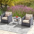 thumbnail image 2 of Ovios 3 Pieces Outdoor Patio Furniture All-Weather Bistro Set with Coffee Table and Wicker Chairs for Garden Balcony Backyard Yard, 2 of 7