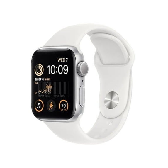 Restored Apple Watch SE (2nd Gen) GPS + Cellular 40mm Silver Aluminum Case with White Sport Band - S/M