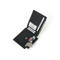 thumbnail image 5 of Cartera triple nublada negra para hombre Cartera antirrobo de piel de vaca con cepillo RFID JM, 5 of 5