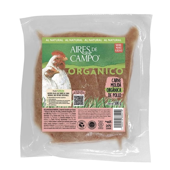Carne molida de pollo Aires de Campo orgánica congelada 500 g congelado