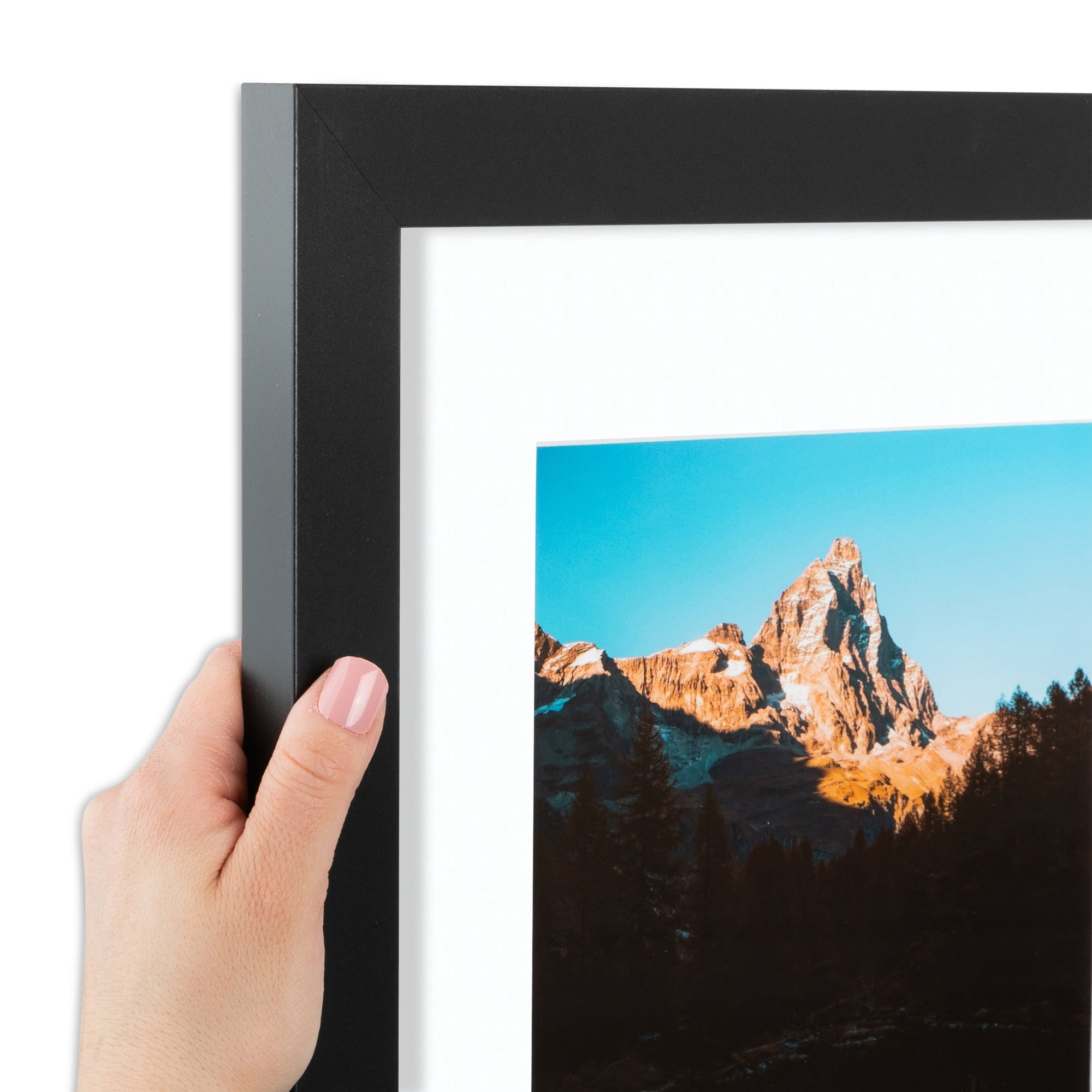 ArtToFrames 16x20" Matted Picture Frame with 12x16" Single Mat Photo Opening Framed in 1.25" Satin Black and 2" Super White Mat (FWM-3926-16x20)