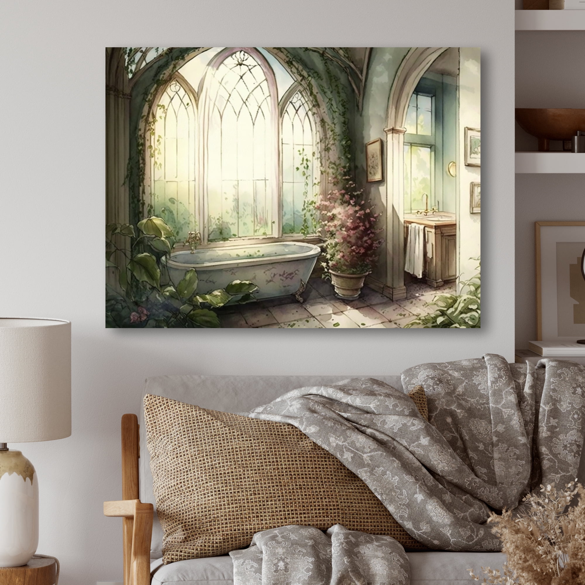 Designart Victorian Bathroom II Canvas Wall Art