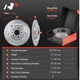 thumbnail image 3 of A-Premium Front and Rear Drilled and Slotted Disc Brake Rotors + Ceramic Pads Kit Compatible with Select Ford & Lincoln Models - Explorer 2011-2019, Taurus 2010-2019, Flex, MKS, MKT, 12-PC Set, 3 of 9