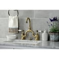 thumbnail image 5 of Kingston Brass KS7993PL English Country Bridge Bathroom Faucet with Brass Pop-up, Antique Brass, 5 of 7