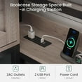thumbnail image 3 of Mabor Twin Corner Bed Frame with Charging Station and Led Lights Farmhouse Daybed with Bookcase Storage & Drawers, Twin Wood Platform Bed Frame for Bedroom Living Room, Gray, 3 of 10