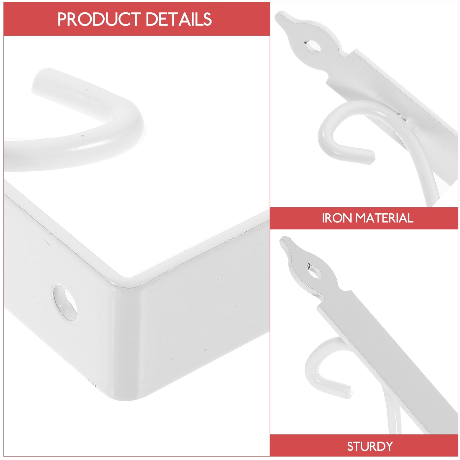 FOLOYORI 4Pcs White Floral Pattern Wall Brackets Firm Support for Home Shelf Installation