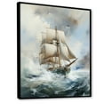 thumbnail image 2 of Designart "Buccaneer Ship In Stormy Seas" Storms Floater Framed Canvas Prints, 2 of 5