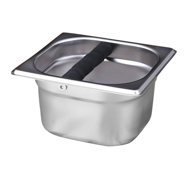 Bewildely Contenedor de acero inoxidable para café expreso, contenedor de posos de café, cubo de café para Barista, tamaño S/L Juegos de servir café y té S&plata S Bewildely HA2376-01