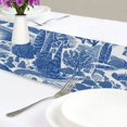 thumbnail image 4 of Yayeee Table Runner 90 inches Long for Home Kitchen Rectangle Dining Table Holiday Party Decoration, Blue Garden Pattern, 4 of 7