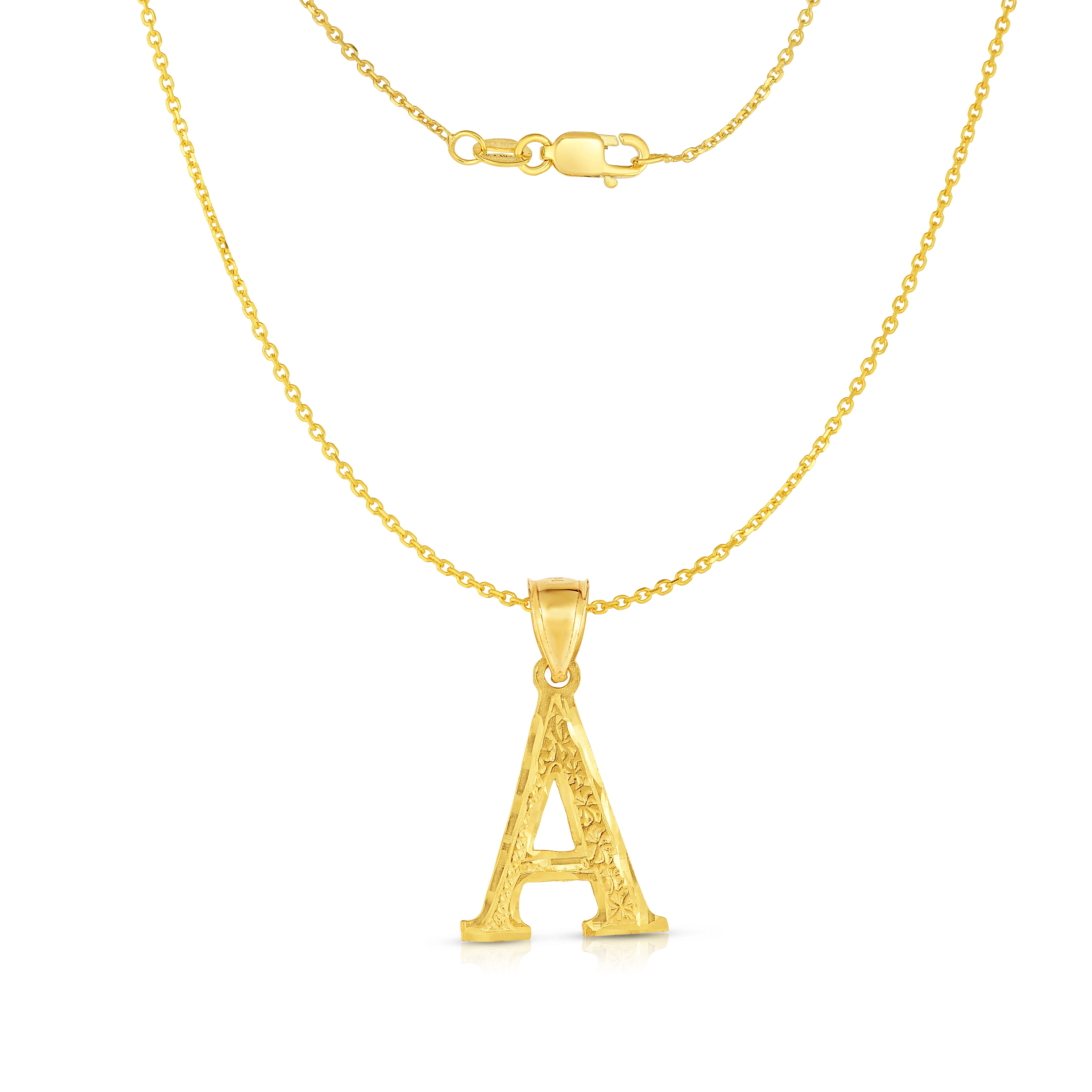 Floreo 10K Yellow Gold Block Letter 