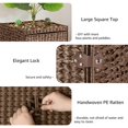 thumbnail image 7 of Unipaws Cat Litter Box Enclosure with Faux Plant and Litter Mat, Hidden Handwoven Rattan Planter Cat House Furniture, Espresso, 7 of 7