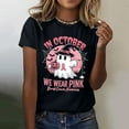 thumbnail image 4 of Breast Cancer Awareness Halloween Tshirts Women 2025 In October We Wear Pink Ghost Graphic Halloween Shirts for Women, 4 of 5