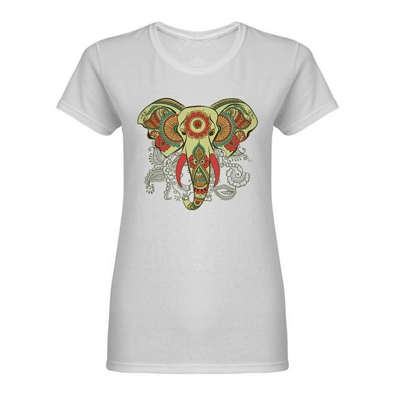 Decorative Elephant Design Shaped Tee Women's -Image by Shutterstock