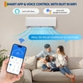thumbnail image 2 of 18000 BTU Mini Split AC Cooling & Heating, 208-230V 21 SEER2 Energy Star, Smart Control Buit in WiFi Alexa Compatible, Ductless Air Conditioners Suit for Room up to 1250 Sq.Ft, 2 of 8