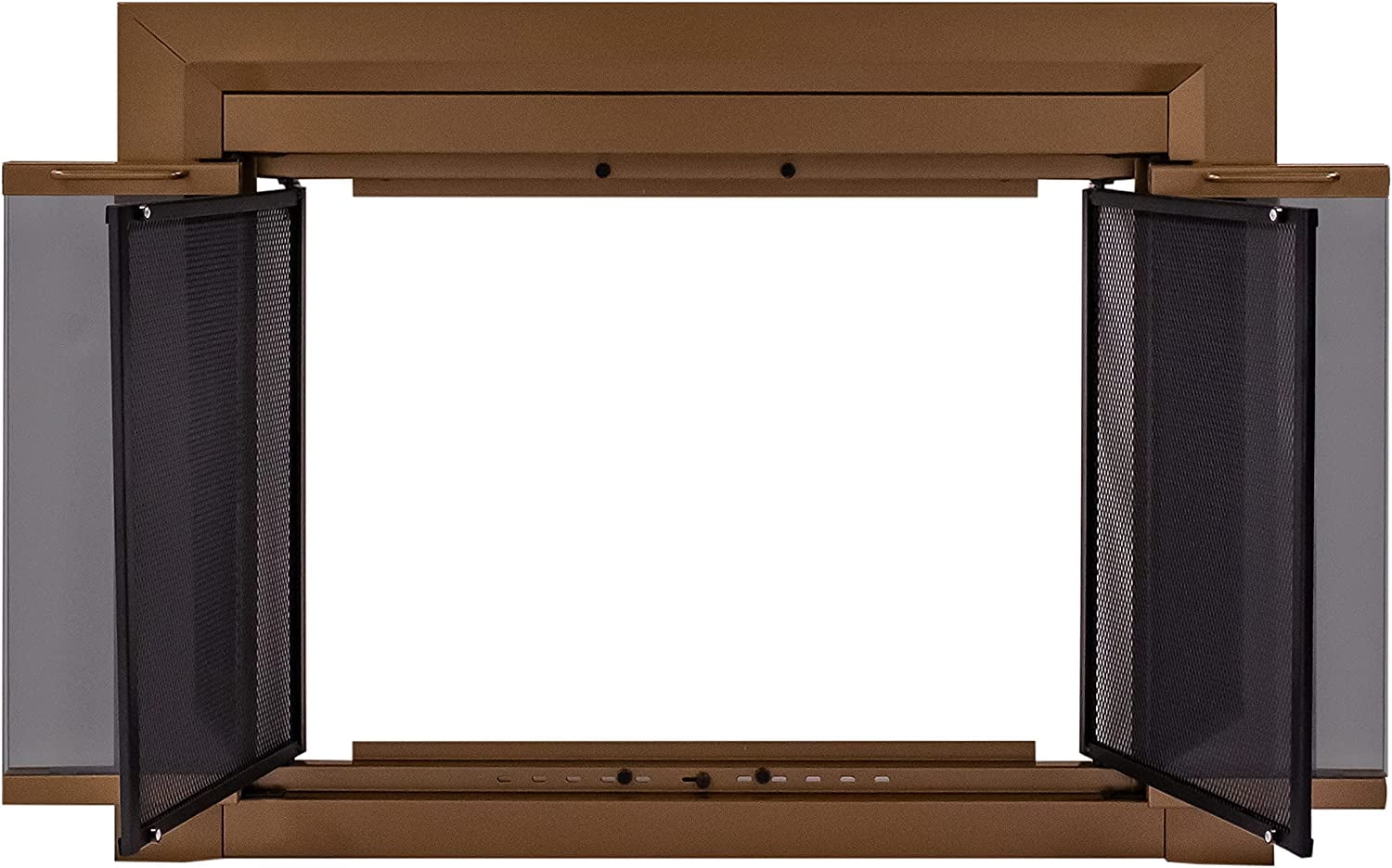 Pleasant Hearth Clairmont Collection Fireplace Glass Door, Heritage Brass - Large