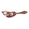 Tough-1 Premium Leather Two Tone Spur Straps with Engraved Silver Hardware