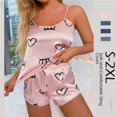thumbnail image 2 of Conjunto de pijama Floral Sexy para mujer, ropa de dormir de 2 piezas, camisola de satén de seda y pantalones cortos, 2023, 2 of 4