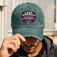 thumbnail image 5 of Vintage Baseball Hat"LAKE AMERICA LAKE ONTARIO" for Men and Women, Adjustable Unisex Dad Hat with Curved Brim for Casual Wear and Outdoor Activities, 5 of 7