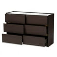 thumbnail image 4 of Baxton Studio Commode 6 Tiroirs en Bois Finition Brun Foncé et Or, 4 of 10