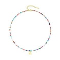 thumbnail image 1 of Kkkded Collier de Perles Colorées Style Bohème Pendentif Alphabet Collier Ajustable - pour Femmes et Filles, Personnalisé, 1 of 7