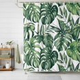 thumbnail image 3 of Tropical Botanical Shower Curtain Set with Hooks, Nature Palm Leaf Monstera Waterproof Fabric Bathroom Curtains Decor Home Accessories,72X 96 Inch Extra Long, 3 of 9