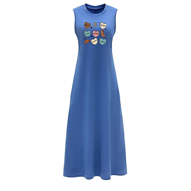 Vestido largo de verano para mujer, vestido largo suelto y suave para caminar, viajar, fiesta nocturna L
