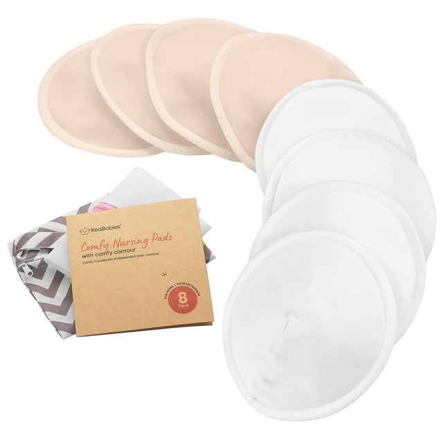 Protegesisenos Orgánicos KeaBabies Paquete de 8 Tallas Medianas 10 cm