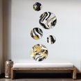 thumbnail image 3 of Designart "Golden Wave Reflections I" Abstract Painting Metal Wall Art Set of 5 Piece, 3 of 5