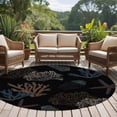 thumbnail image 4 of Round Rugs 6Ft, Black Coral Coastal Round Area Rug Washable Indoor Throw Carpet, Nautical Starfish Summer Beach Soft Non Slip Circle Rug for Office Cabinet Home Decor Aesthetic, 4 of 8