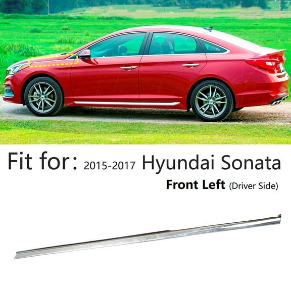 Fender Chrome Garnish Molding Left Driver Side Fit for Hyundai Sonata 2015-2017