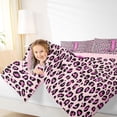 thumbnail image 5 of meiyoeat Glitter Leopard Print Letter J Twin Bedding Sets, Girls Teens, Pink Sparkle Monogrammed Bedding Comforter Set, Pink Reversible 7 Pieces, 5 of 6