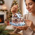 thumbnail image 5 of Acrylic Snow House Christmas Ornament, 3.94 Inch Lighted Hanging Decoration, Winter Cottage Pendant for Holiday Tree and Festive Gift Giving, 5 of 7