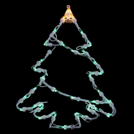 Northlight 15 in. Double Sided Lighted Tree Christmas Window Silhouette Decoration