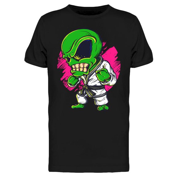 Cartoon Alien Karate T-Shirt Men -Image by Shutterstock, Male Small