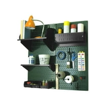 Wall Control Pegboard Hobby Craft Pegboard Organizer Storage Kit with Green Pegboard and Black Accessories
