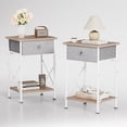 thumbnail image 3 of VECELO Nightstands X-Design Side End Table with Detachable Drawer, Wooden Nightstands Storage Shelf for Living Room, Bedroom, Set of 2, Oak Color, 3 of 12