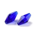 thumbnail image 3 of 100 pc Transparent K9 Glass Beads Faceted Bicone Medium Blue 12x6mm Hole: 1mm, 3 of 3