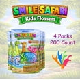 thumbnail image 4 of Fun children's dental floss picks 4 pack (200 count) - Food-grade materials, fluoride-free, tear-resistant, 4 of 4