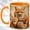 Orange, variant on Fox Family Coffee Mug, Woodland Animal Mug, Ceramic 11 oz