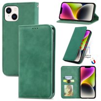 Feishell Wallet Case For iPhone 13, Magnetic Folio Card Slots Holder Kickstand Premium PU Leather TPU Shockproof Interior Protective Case [RFID Blocking] For iPhone 13, Green
