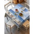 thumbnail image 6 of Watercolor Summer Beach Table Cloth 54x54 Inch Square, Sun Umbrella Beach Chair Waterproof Tablecloth Washable Table Cover for Party Picnic Dinner Decor, 6 of 9
