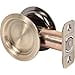 thumbnail image 3 of Round Pocket Door Lock, Passage (Hall/Closet) Latch, 2-3/8" Backset, RCL, Antique Brass by Stone Harbor Hardware, 3 of 4